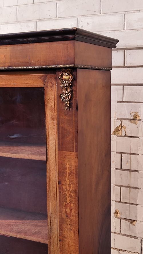 ANTIQUE VICTORIAN WALNUT PIER CABINET BOOKCASE - ADDITIONAL PHOTO 2