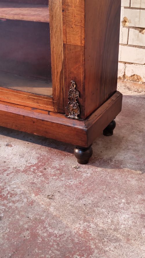 ANTIQUE VICTORIAN WALNUT PIER CABINET BOOKCASE - ADDITIONAL PHOTO 4