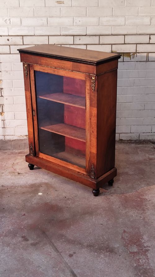ANTIQUE VICTORIAN WALNUT PIER CABINET BOOKCASE - ADDITIONAL PHOTO 7