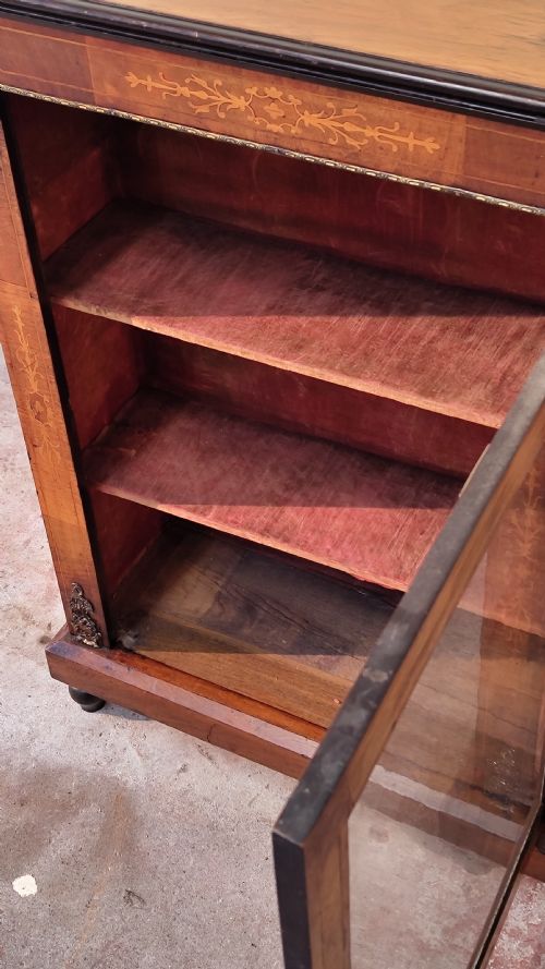 ANTIQUE VICTORIAN WALNUT PIER CABINET BOOKCASE - ADDITIONAL PHOTO 8