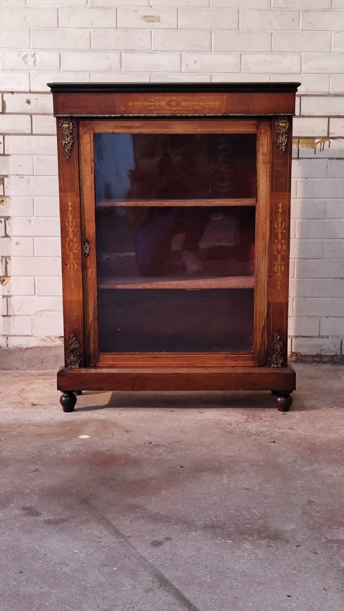 ANTIQUE VICTORIAN WALNUT PIER CABINET BOOKCASE - ADDITIONAL PHOTO 10