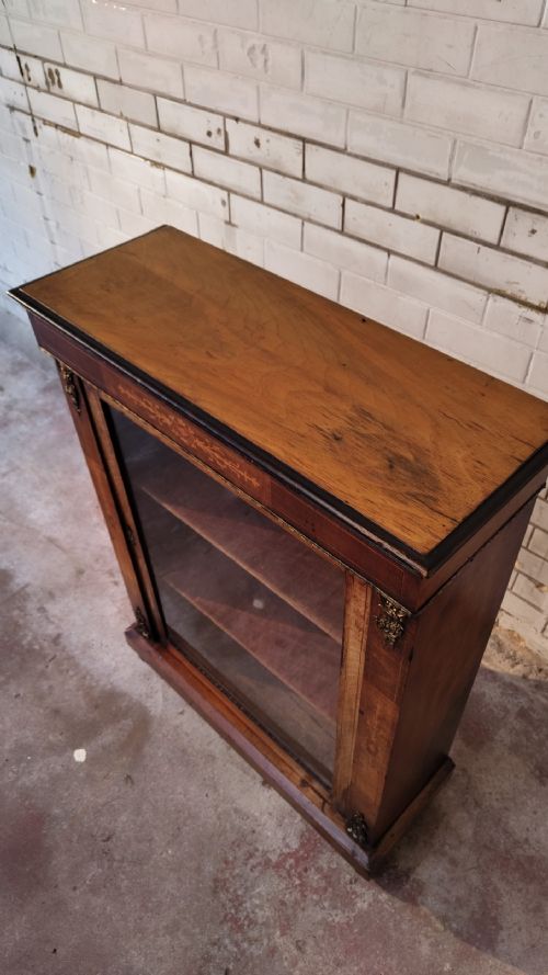 ANTIQUE VICTORIAN WALNUT PIER CABINET BOOKCASE - ADDITIONAL PHOTO 5