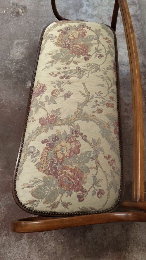 ANTIQUE EDWARDIAN 2 SEATER BENTWOOD WINDOW SEAT SALON SOFA - ADDITIONAL PHOTO 5