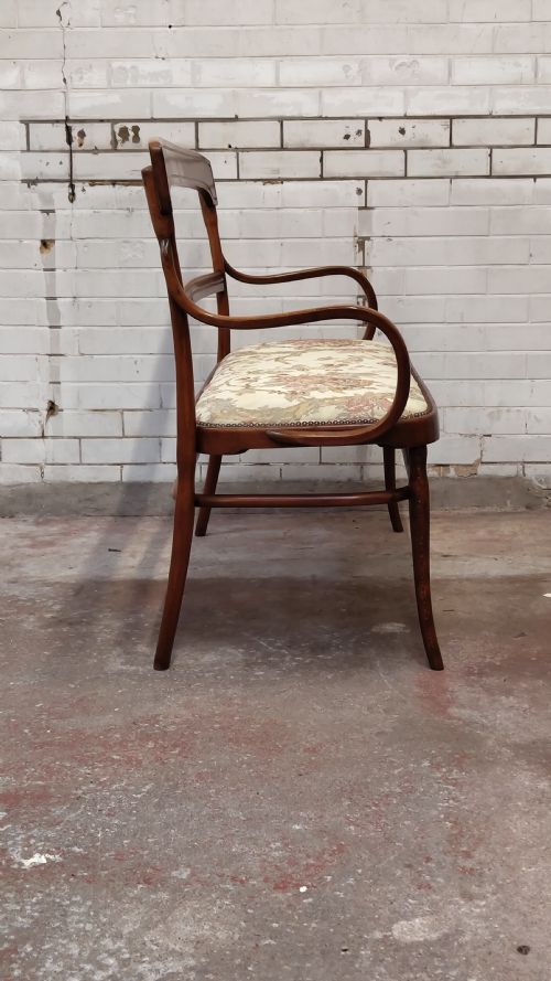 ANTIQUE EDWARDIAN 2 SEATER BENTWOOD WINDOW SEAT SALON SOFA - ADDITIONAL PHOTO 10