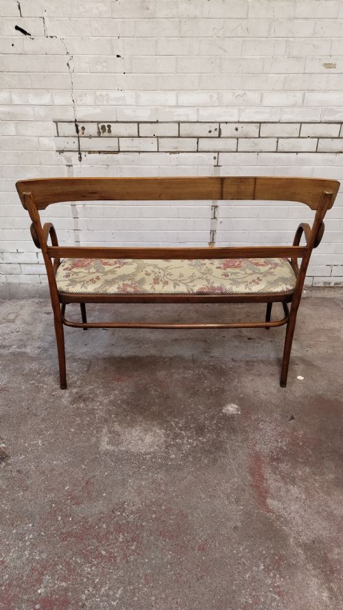 ANTIQUE EDWARDIAN 2 SEATER BENTWOOD WINDOW SEAT SALON SOFA - ADDITIONAL PHOTO 11