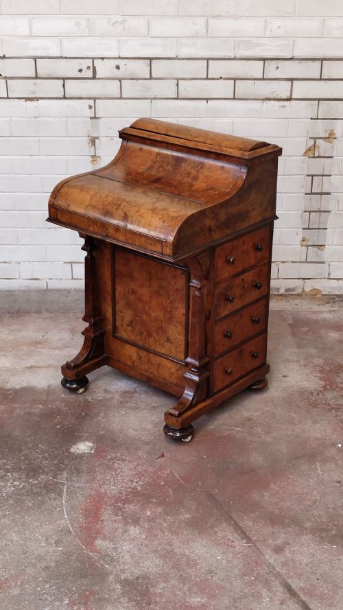antique victorian burr walnut davenport desk - CATEGORY: ANTIQUE DESKS - DATED VICTORIAN