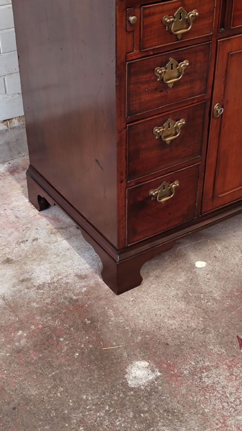ANTIQUE GEORGIAN SOLID MAHOGANY WRITING BUREAU CHEST - ADDITIONAL PHOTO 11