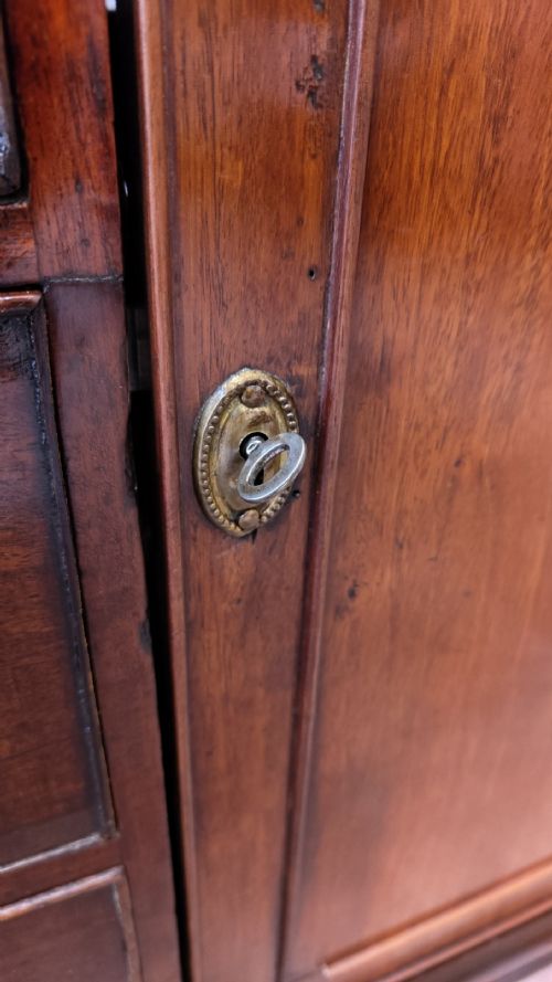 ANTIQUE GEORGIAN SOLID MAHOGANY WRITING BUREAU CHEST - ADDITIONAL PHOTO 3