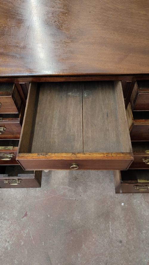 ANTIQUE GEORGIAN SOLID MAHOGANY WRITING BUREAU CHEST - ADDITIONAL PHOTO 5