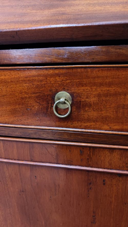 ANTIQUE GEORGIAN SOLID MAHOGANY WRITING BUREAU CHEST - ADDITIONAL PHOTO 6