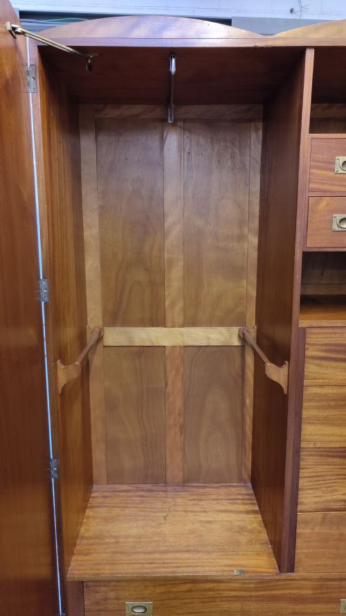 ANTIQUE ART DECO BOOKMATCHED BURR WALNUT DOUBLE WARDROBE ARMOIRE - ADDITIONAL PHOTO 6