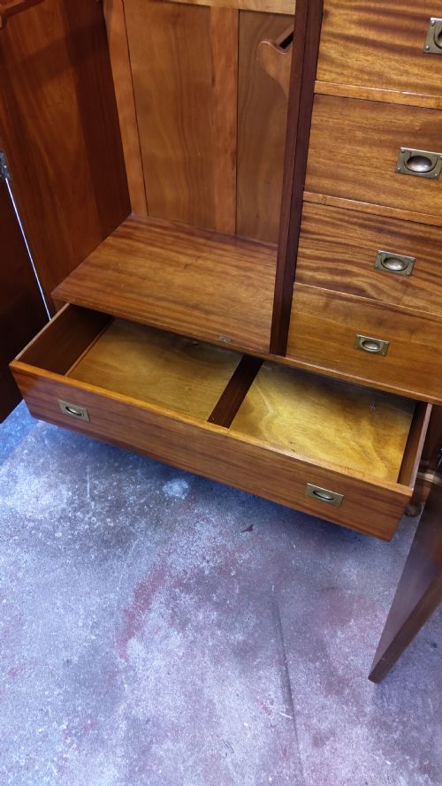 ANTIQUE ART DECO BOOKMATCHED BURR WALNUT DOUBLE WARDROBE ARMOIRE - ADDITIONAL PHOTO 16