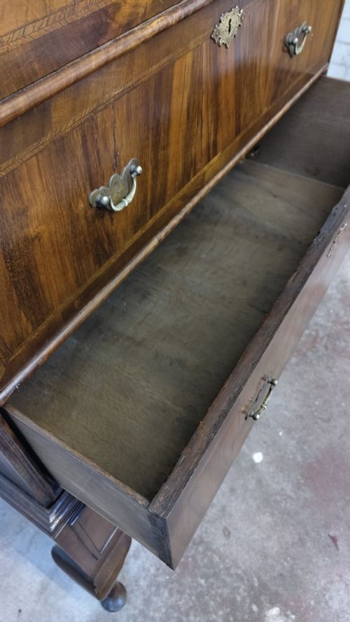 DIMINUTIVE ANTIQUE GEORGIAN WALNUT CHEST ON STAND - ADDITIONAL PHOTO 8