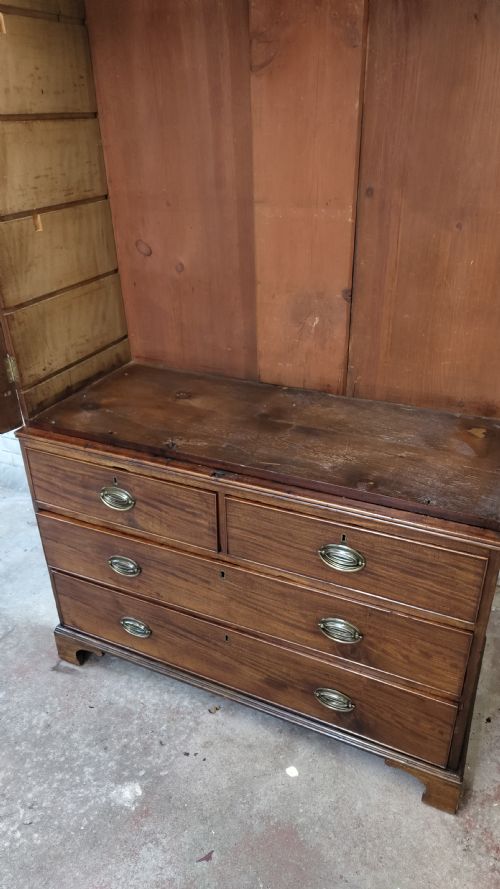ANTIQUE GEORGIAN REGENCY FLAME MAHOGANY LINEN PRESS ARMOIRE COMPACTUM - ADDITIONAL PHOTO 12