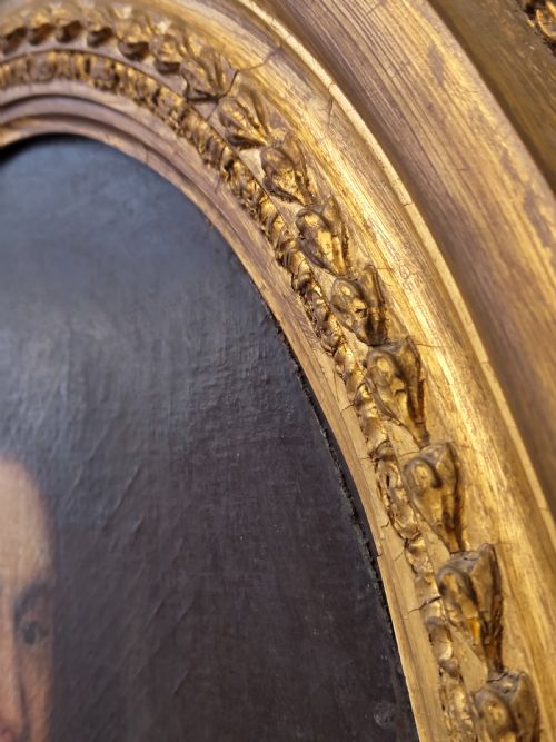 LARGE ANTIQUE EARLY GEORGIAN OIL ON CANVAS PORTRAIT OF AN UNKNOWN GENTLEMAN IN A PERUKE - ADDITIONAL PHOTO 7