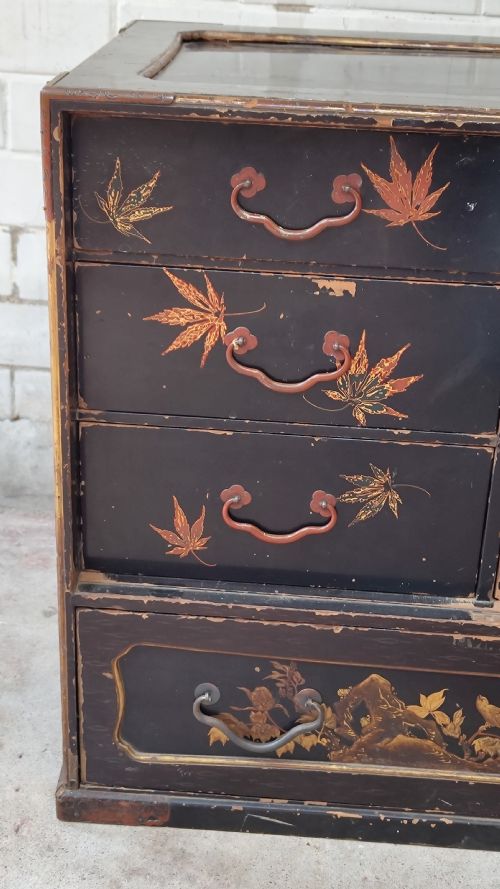 ANTIQUE MEJI PERIOD JAPANESE LACQUERED MULTI DRAWER CABINET - ADDITIONAL PHOTO 12