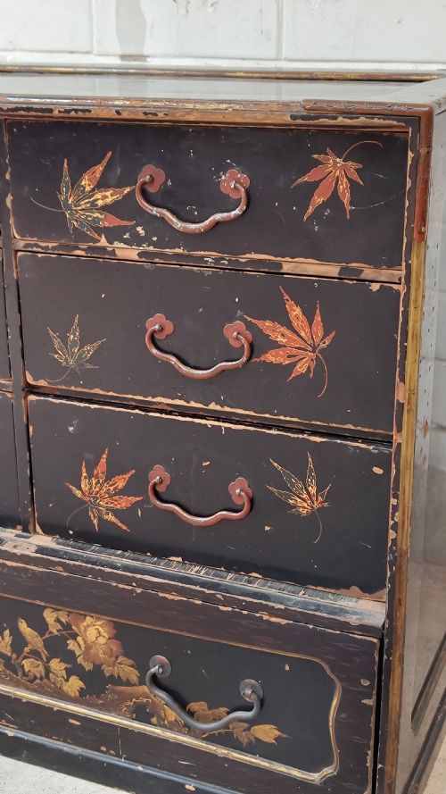 ANTIQUE MEJI PERIOD JAPANESE LACQUERED MULTI DRAWER CABINET - ADDITIONAL PHOTO 1