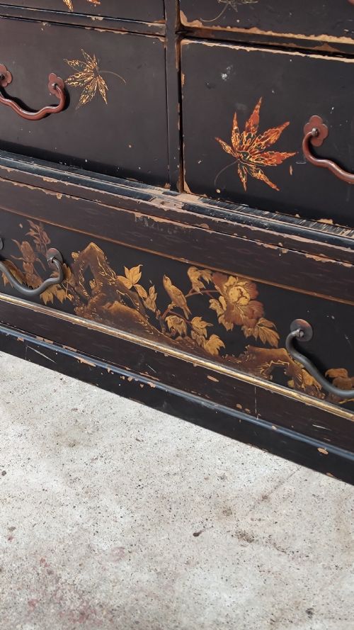 ANTIQUE MEJI PERIOD JAPANESE LACQUERED MULTI DRAWER CABINET - ADDITIONAL PHOTO 2