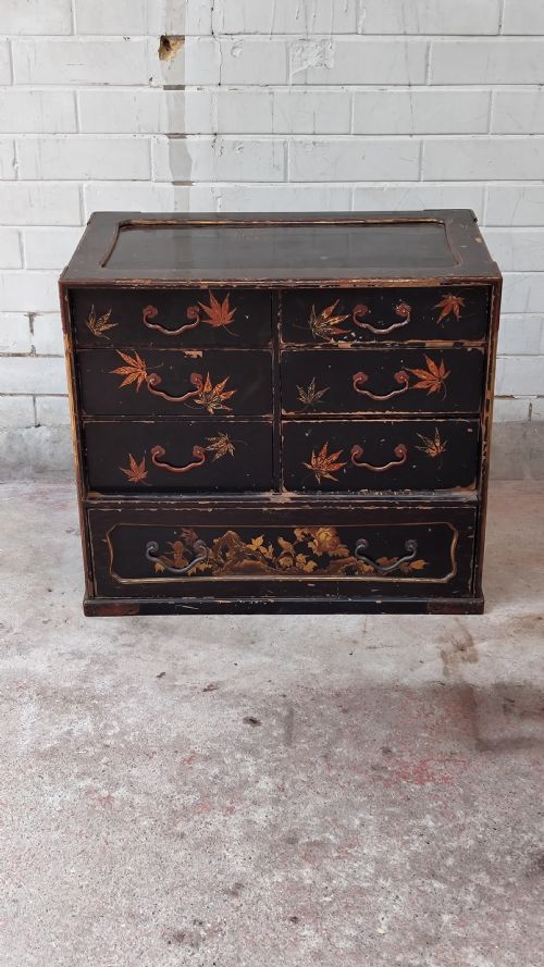 ANTIQUE MEJI PERIOD JAPANESE LACQUERED MULTI DRAWER CABINET - ADDITIONAL PHOTO 3
