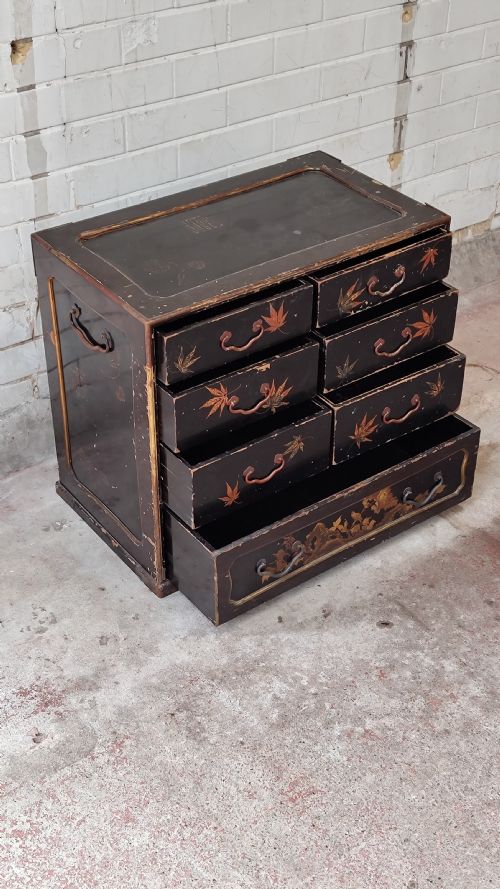 ANTIQUE MEJI PERIOD JAPANESE LACQUERED MULTI DRAWER CABINET - ADDITIONAL PHOTO 4
