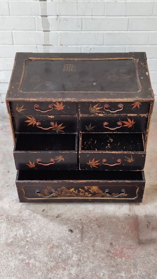 ANTIQUE MEJI PERIOD JAPANESE LACQUERED MULTI DRAWER CABINET - ADDITIONAL PHOTO 5