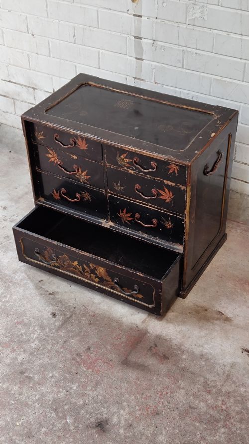 ANTIQUE MEJI PERIOD JAPANESE LACQUERED MULTI DRAWER CABINET - ADDITIONAL PHOTO 6