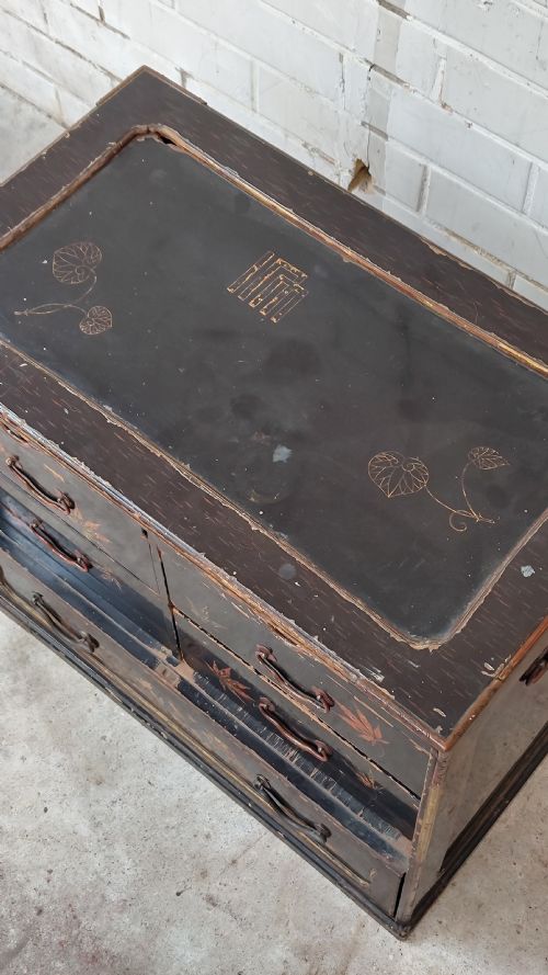 ANTIQUE MEJI PERIOD JAPANESE LACQUERED MULTI DRAWER CABINET - ADDITIONAL PHOTO 7