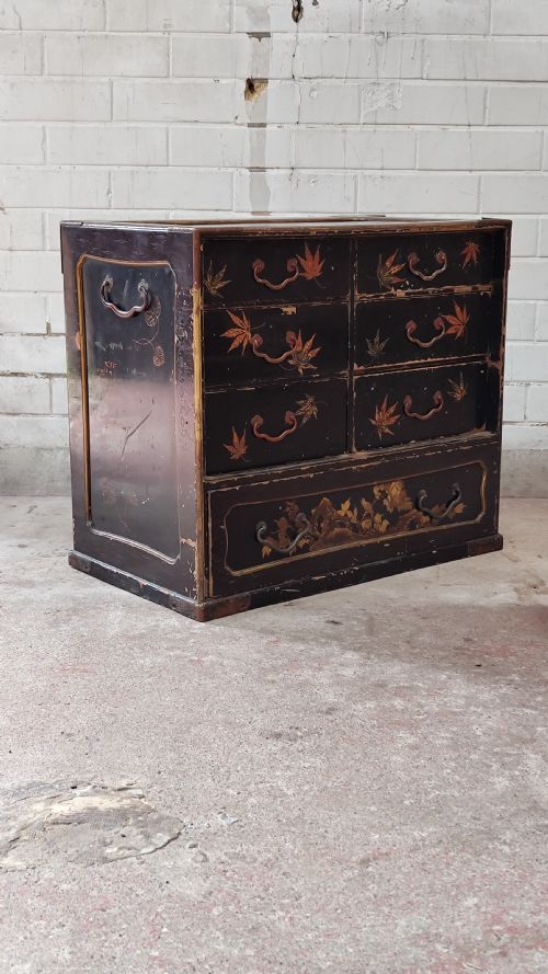 ANTIQUE MEJI PERIOD JAPANESE LACQUERED MULTI DRAWER CABINET - ADDITIONAL PHOTO 10