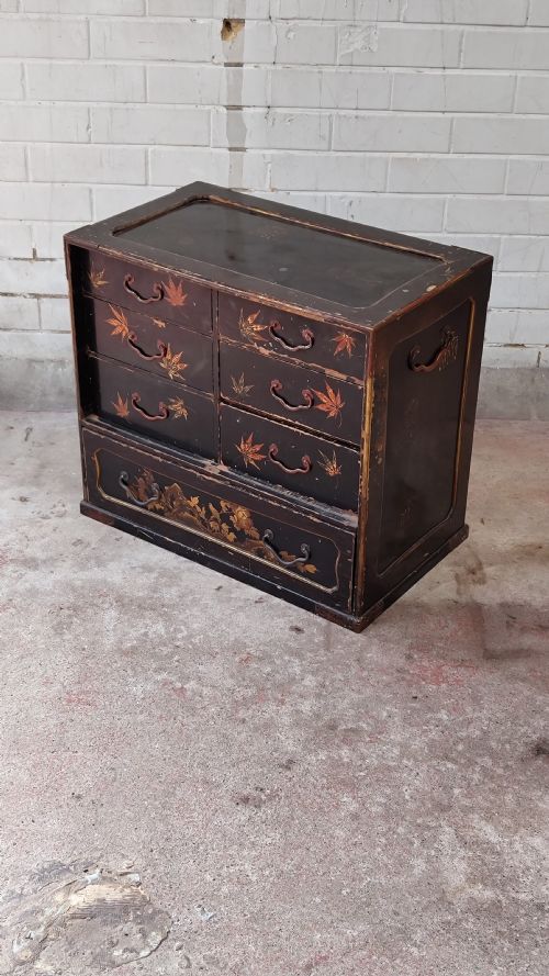 ANTIQUE MEJI PERIOD JAPANESE LACQUERED MULTI DRAWER CABINET - ADDITIONAL PHOTO 11