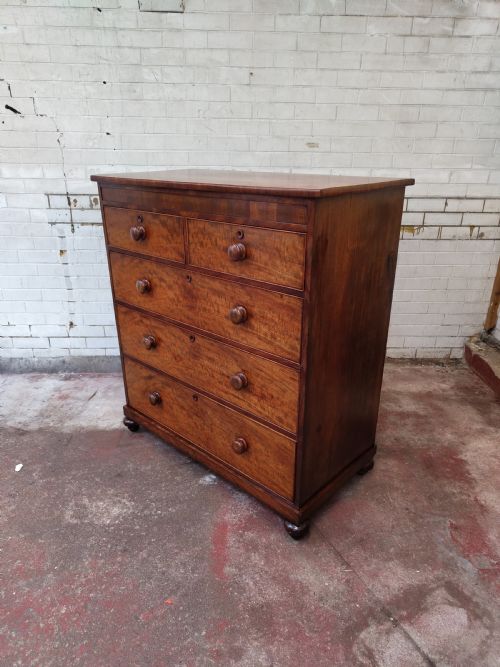 SUPERB ANTIQUE VICTORIAN PLUM PUDDING MAHOGANY CHEST OF DRAWERS - ADDITIONAL PHOTO 2