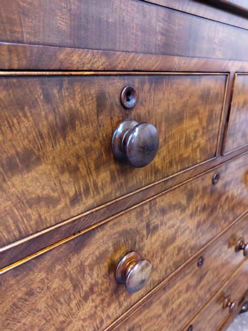 SUPERB ANTIQUE VICTORIAN PLUM PUDDING MAHOGANY CHEST OF DRAWERS - ADDITIONAL PHOTO 5