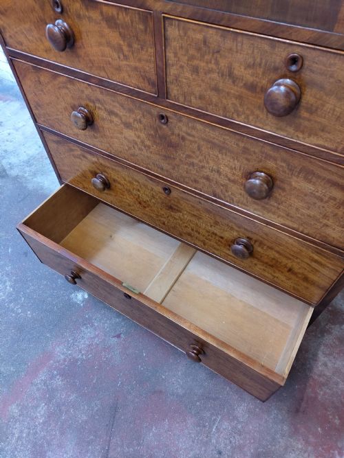 SUPERB ANTIQUE VICTORIAN PLUM PUDDING MAHOGANY CHEST OF DRAWERS - ADDITIONAL PHOTO 6