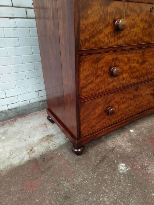 SUPERB ANTIQUE VICTORIAN PLUM PUDDING MAHOGANY CHEST OF DRAWERS - ADDITIONAL PHOTO 7