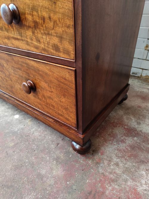 SUPERB ANTIQUE VICTORIAN PLUM PUDDING MAHOGANY CHEST OF DRAWERS - ADDITIONAL PHOTO 8