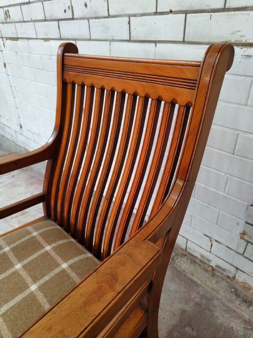 ANTIQUE EDWARDIAN SOLID OAK ECCLESIASTICAL DESK OFFICE SIDE ARMCHAIR - ADDITIONAL PHOTO 6