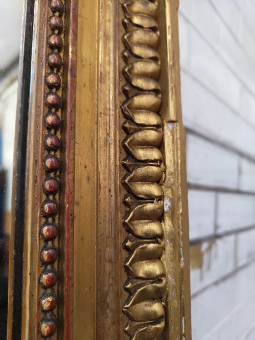 LARGE ANTIQUE EARLY 19TH C REGENCY GILT GESSO WALL PIER MIRROR C1820 - ADDITIONAL PHOTO 2