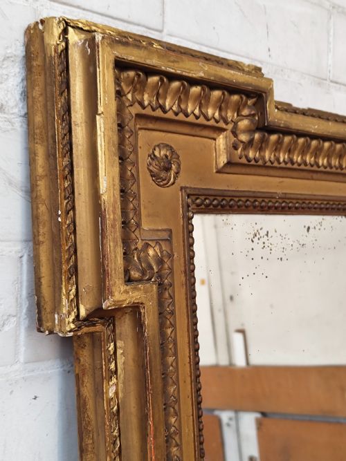 LARGE ANTIQUE EARLY 19TH C REGENCY GILT GESSO WALL PIER MIRROR C1820 - ADDITIONAL PHOTO 3