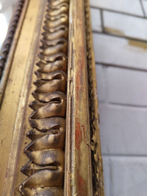 LARGE ANTIQUE EARLY 19TH C REGENCY GILT GESSO WALL PIER MIRROR C1820 - ADDITIONAL PHOTO 7