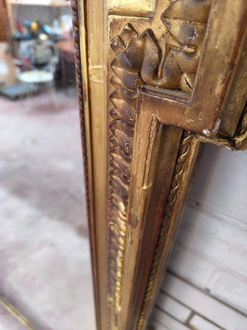 LARGE ANTIQUE EARLY 19TH C REGENCY GILT GESSO WALL PIER MIRROR C1820 - ADDITIONAL PHOTO 8