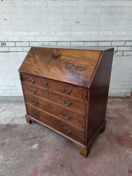 superb antique georgian solid mahogany writing bureau chest - CATEGORY: ANTIQUE BUREAU - DATED GEORGIAN