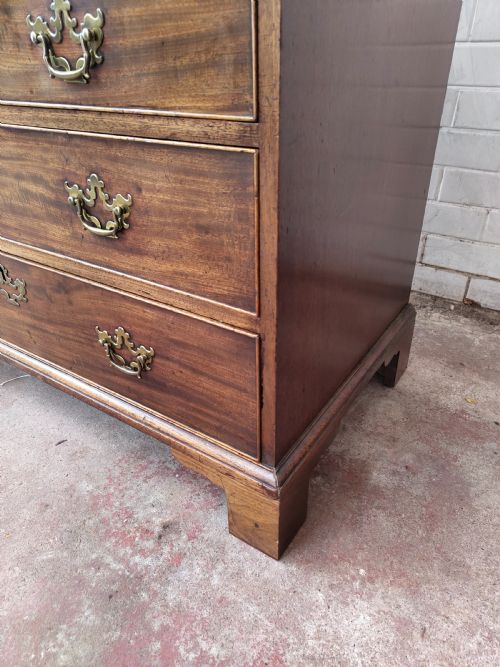 SUPERB ANTIQUE GEORGIAN SOLID MAHOGANY WRITING BUREAU CHEST - ADDITIONAL PHOTO 5