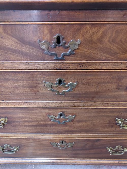 SUPERB ANTIQUE GEORGIAN SOLID MAHOGANY WRITING BUREAU CHEST - ADDITIONAL PHOTO 9