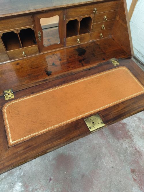 SUPERB ANTIQUE GEORGIAN SOLID MAHOGANY WRITING BUREAU CHEST - ADDITIONAL PHOTO 11