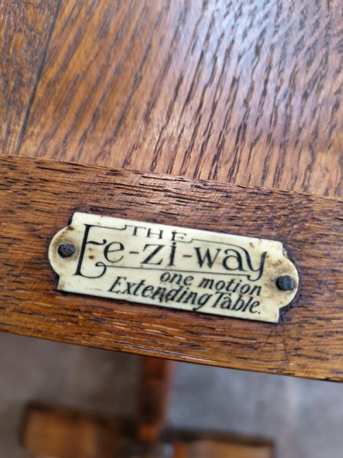 ANTIQUE SOLID GOLDEN OAK EXTENDING KITCHEN DINING TABLE - ADDITIONAL PHOTO 5