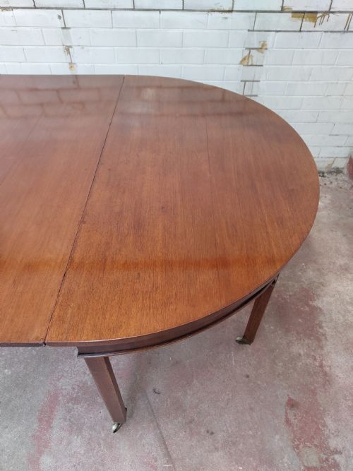 ANTIQUE REGENCY MAHOGANY D END DEMI LUNE EXTENDING DINING TABLE - ADDITIONAL PHOTO 1