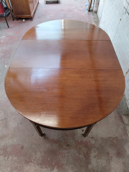 ANTIQUE REGENCY MAHOGANY D END DEMI LUNE EXTENDING DINING TABLE - ADDITIONAL PHOTO 2