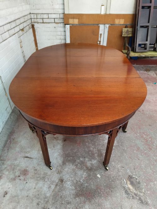 ANTIQUE REGENCY MAHOGANY D END DEMI LUNE EXTENDING DINING TABLE - ADDITIONAL PHOTO 3