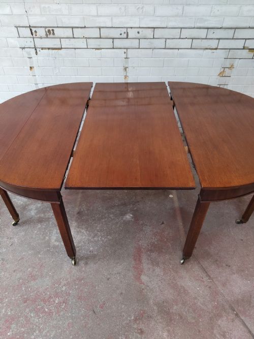 ANTIQUE REGENCY MAHOGANY D END DEMI LUNE EXTENDING DINING TABLE - ADDITIONAL PHOTO 5