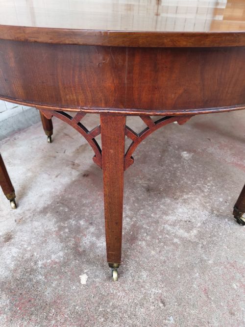 ANTIQUE REGENCY MAHOGANY D END DEMI LUNE EXTENDING DINING TABLE - ADDITIONAL PHOTO 6