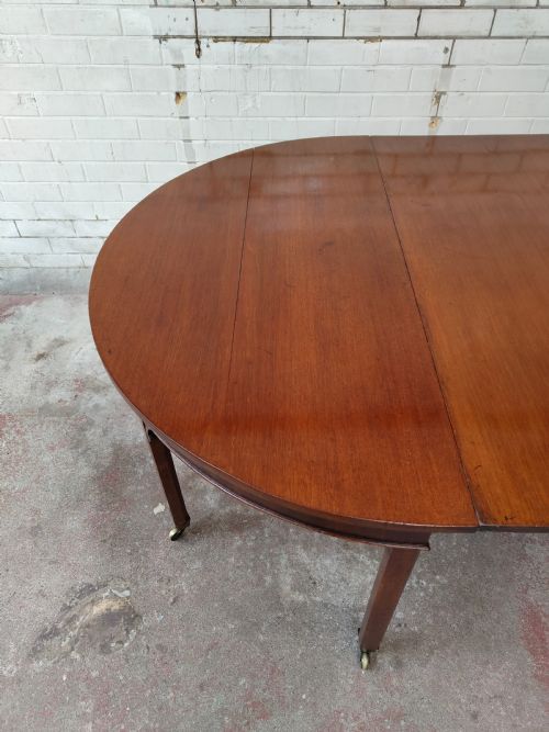 ANTIQUE REGENCY MAHOGANY D END DEMI LUNE EXTENDING DINING TABLE - ADDITIONAL PHOTO 7